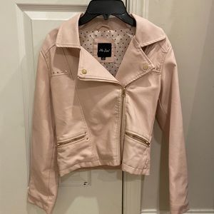 Light pink leather jacket